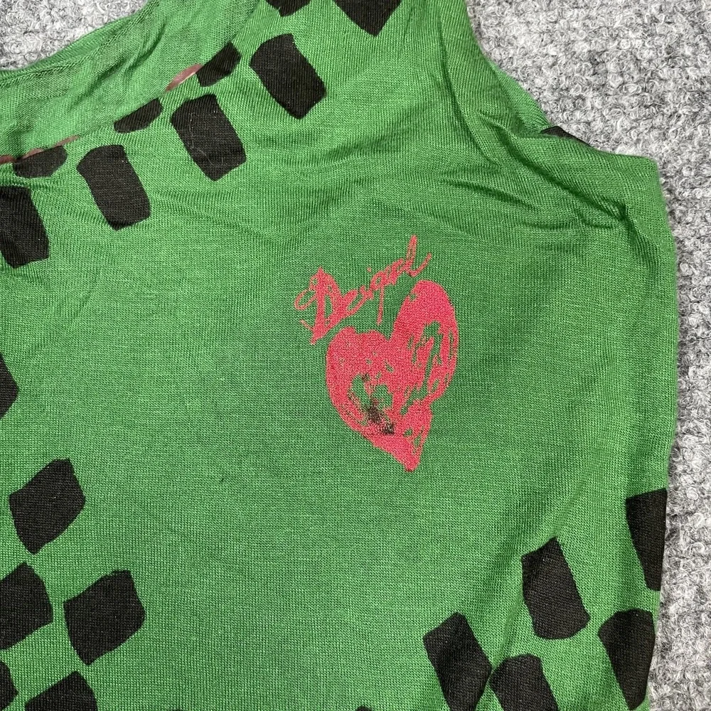 Desigual Tank Dress Size Large Assymetrical Hem Beaded Checkered Print Colorful - Picture 4 of 11